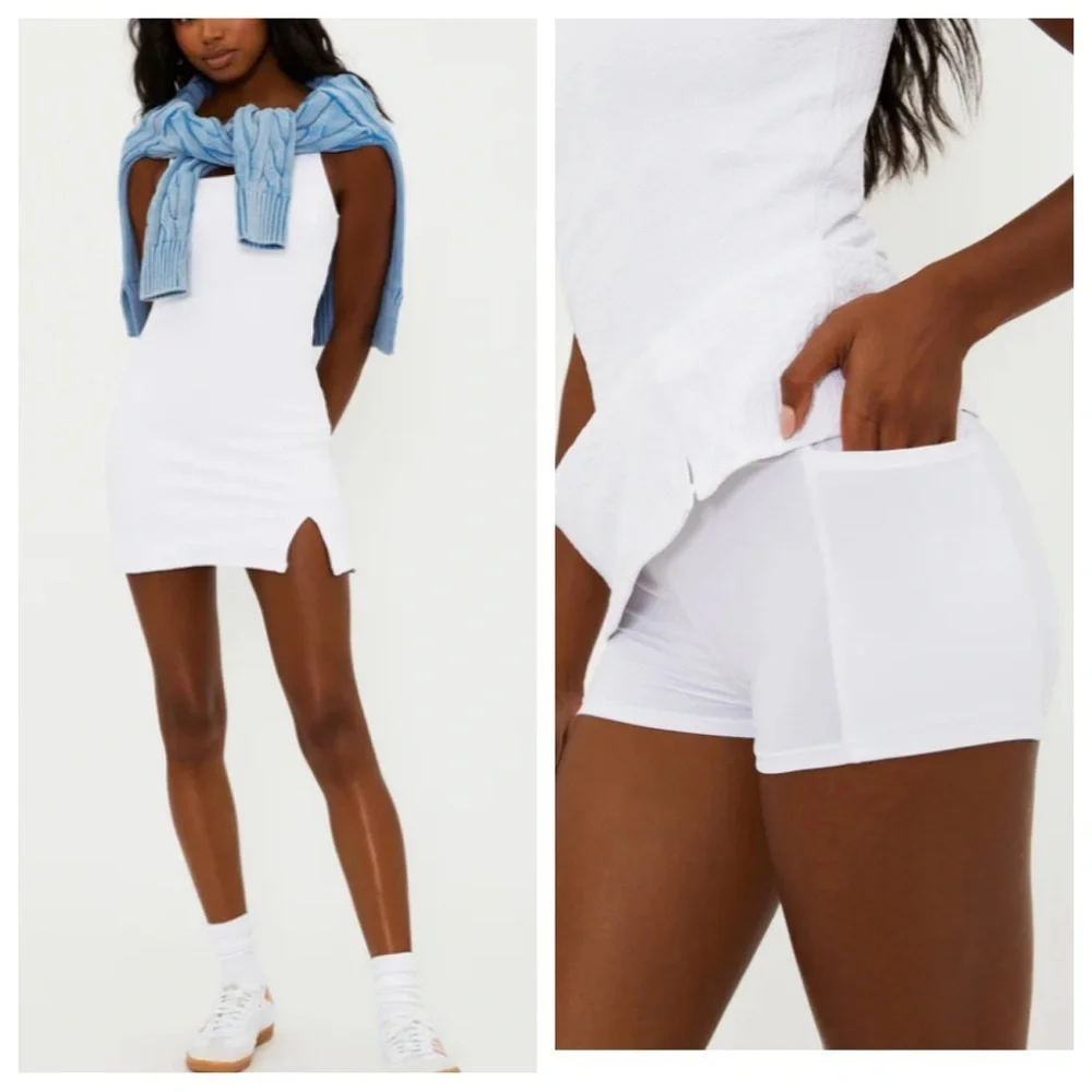 New! Beach Riot Elise one shoulder cableknit workout dress shorts 27957